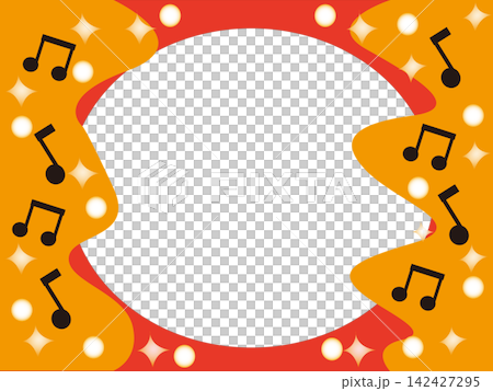 Musical note wave frame orange 142427295
