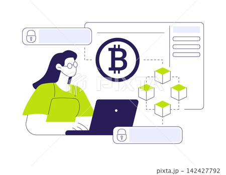 Blockchain tech architect isolated cartoon vector illustrations. 142427792