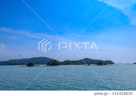 長崎県佐世保市 九十九島遊覧船で巡る九十九島の島々 鳥の巣島 長崎県佐世保市 九十九島遊覧船で巡る九十九島の島々 鳥の巣島 142428030
