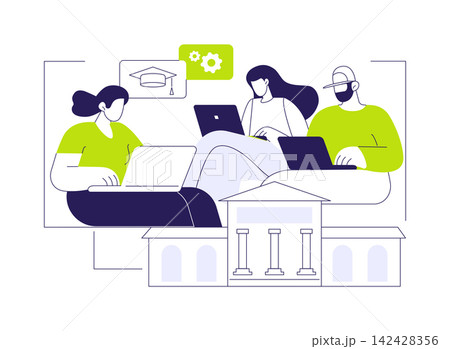 Studying isolated cartoon vector illustrations. Studying isolated cartoon vector illustrations. 142428356