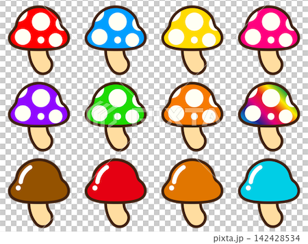 Mushroom illustration set 142428534