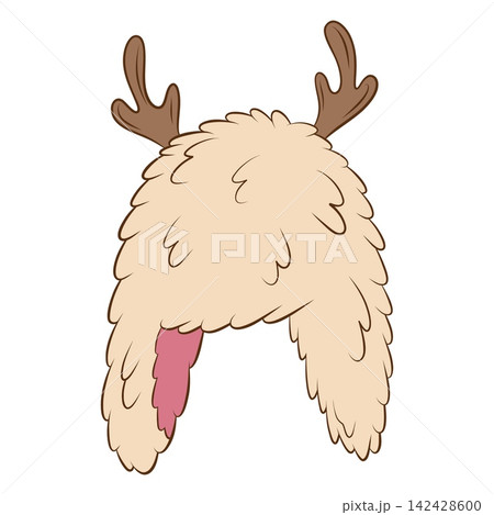 Vector illustration of a winter hat with reindeer antlers and fur Vector illustration of a winter hat with reindeer antlers and fur 142428600