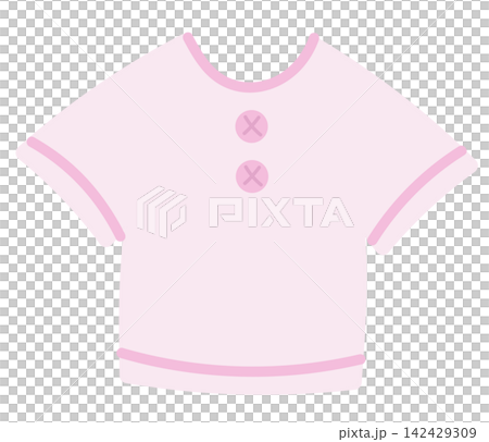 Cute illustration of pink shirt for outfit of the day content, fashion, accessories, costume, online shopping, market, department store, street stalls, sticker, girl power, women, office workers 142429309