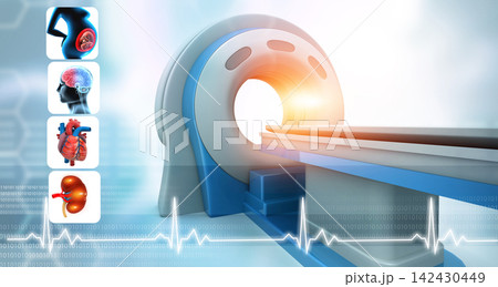 MRI machine with human organs MRI machine with human organs 142430449
