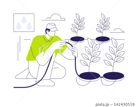 Dip irrigation system isolated cartoon vector illustrations. Dip irrigation system isolated cartoon vector illustrations. 142430519