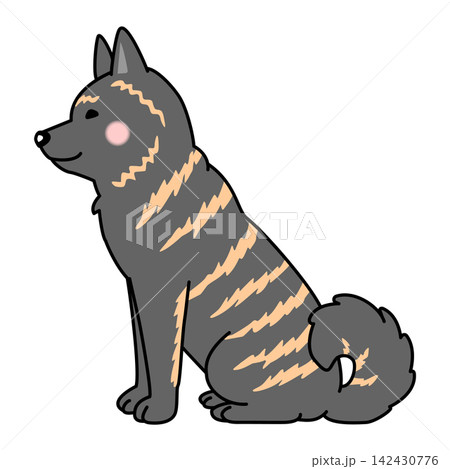 甲斐犬（横向き・お座り）のベクターイラスト 142430776