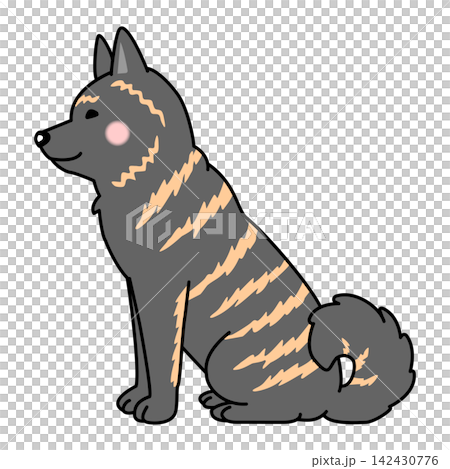 甲斐犬（横向き・お座り）のベクターイラスト 142430776
