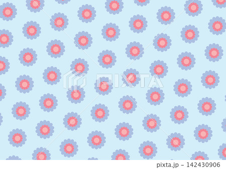 水色バックに淡い水色の花の背景素材イラスト 水色バックに淡い水色の花の背景素材イラスト 142430906