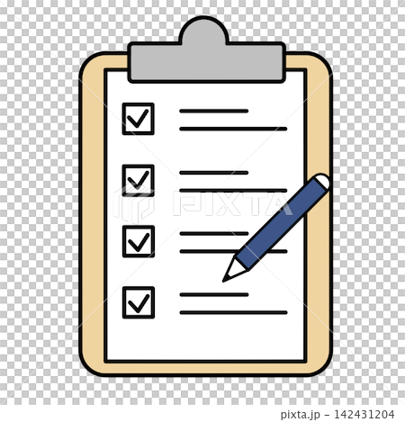 Checklist and pen task management icon Checklist and pen task management icon 142431204