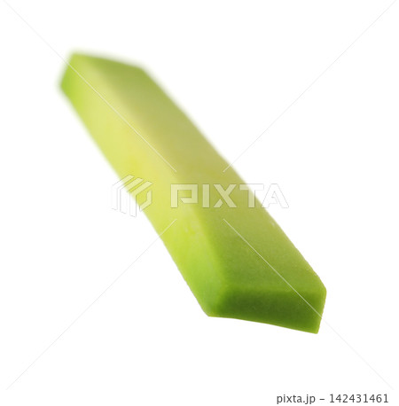 Slice of fresh avocado isolated on white 142431461