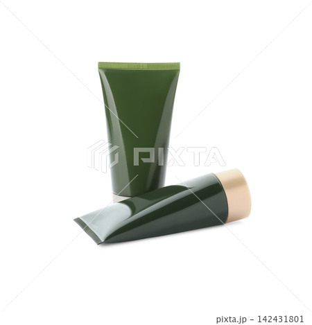 Different modern cosmetic products isolated on white Different modern cosmetic products isolated on white 142431801