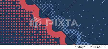 Futuristic cellular elements, DNA strands with halftone effect, neural web and science background 142432335