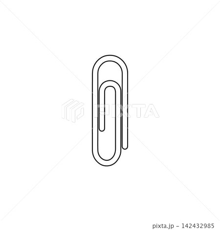 paper clip outline black stationary office icon on white background paper clip outline black stationary office icon on white background 142432985