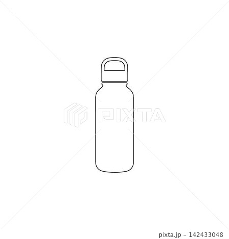 reusable water bottle outline drink container isolated on white background reusable water bottle outline drink container isolated on white background 142433048