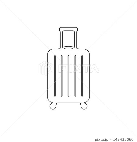 rolling travel suitcase icon minimal outline baggage for holiday trip rolling travel suitcase icon minimal outline baggage for holiday trip 142433060