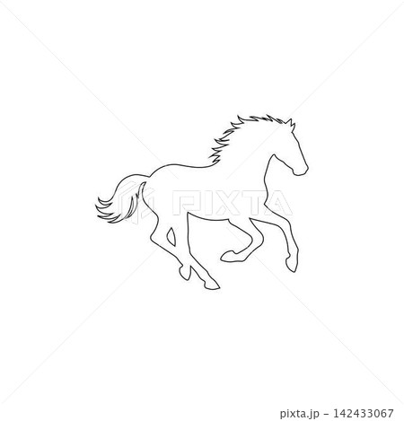 running horse outline isolated on white background running horse outline isolated on white background 142433067