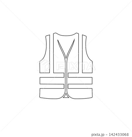 safety vest icon outline reflective clothing for worker construction road safety and protection illustration safety vest icon outline reflective clothing for worker construction road safety and protection illustration 142433068