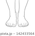 シンプルな足の線画イラスト 142433564