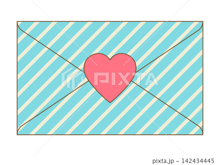 Letter in romantic envelope. Romantic message with decor. Letter in romantic envelope. Romantic message with decor. 142434445