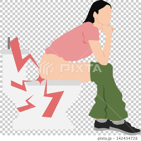 Illustration of a woman suffering from hemorrhoids Illustration of a woman suffering from hemorrhoids 142434728