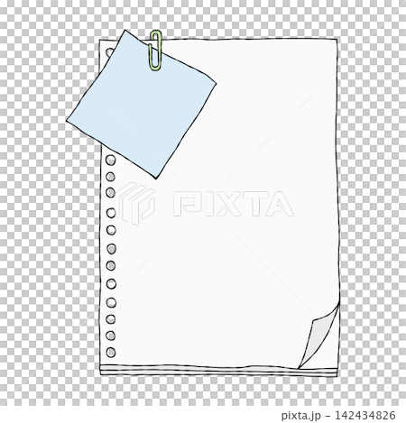 A set of paper clips, loose-leaf paper, and memo paper, for handwriting and frame. A set of paper clips, loose-leaf paper, and memo paper, for handwriting and frame. 142434826