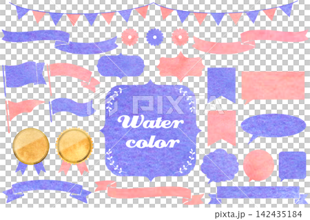 Watercolor texture frame set Watercolor texture frame set 142435184