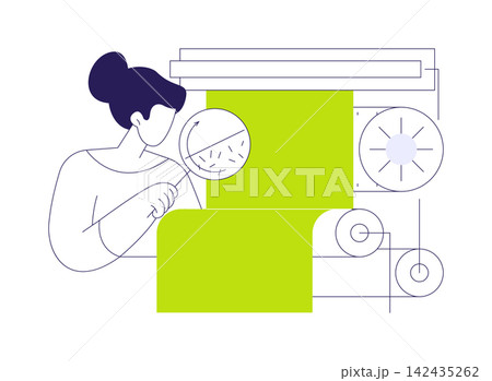 Fabric brushing abstract concept vector illustration. 142435262