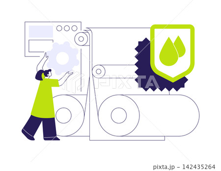 Fabric laminating abstract concept vector illustration. Fabric laminating abstract concept vector illustration. 142435264