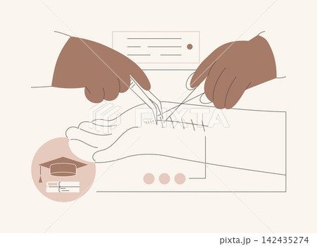 Surgeon practice isolated cartoon vector illustrations. 142435274