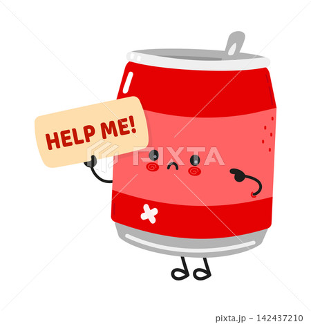 Cute soda can holding help me sign 142437210