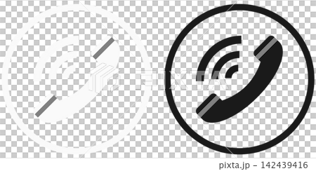円囲み受話器のアイコンイラストセット / 電話・通話のイラスト素材 円囲み受話器のアイコンイラストセット / 電話・通話のイラスト素材 142439416