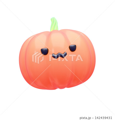 かわいいハロウィンイラスト 3Dアイコン　かぼちゃ 142439431