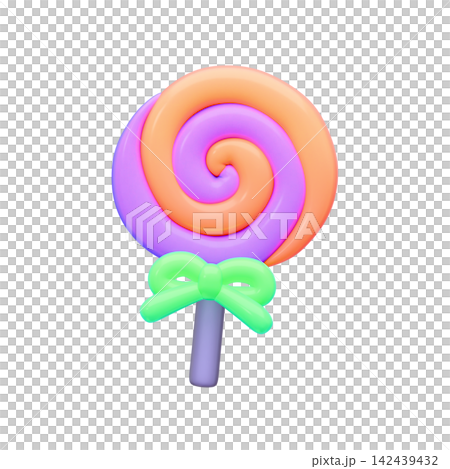 Cute Halloween Illustration 3D Icon - Candy Lollipop Cute Halloween Illustration 3D Icon - Candy Lollipop 142439432