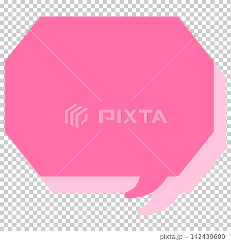 Simple color speech bubble - octagonal with corners Simple color speech bubble - octagonal with corners 142439600