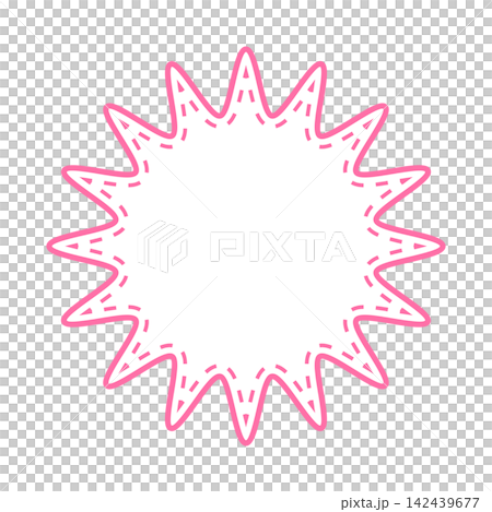 Simple colored line speech bubble with rounded and jagged shapes Simple colored line speech bubble with rounded and jagged shapes 142439677