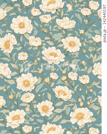 Vibrant botanical floral seamless pattern collection with diverse color palettes for creative design work Vibrant botanical floral seamless pattern collection with diverse color palettes for creative design work 142440197