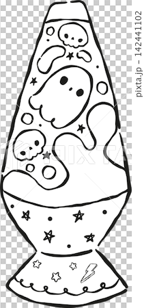 Cute Kawaii Spooky Ghost Halloween Y2K Lava Lamp Outline Hand Drawn Cute Kawaii Spooky Ghost Halloween Y2K Lava Lamp Outline Hand Drawn 142441102