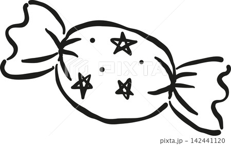 Kawaii Spooky Cute Halloween Y2K Outline Wrapped Candy stars pattern Hand Drawn Kawaii Spooky Cute Halloween Y2K Outline Wrapped Candy stars pattern Hand Drawn 142441120