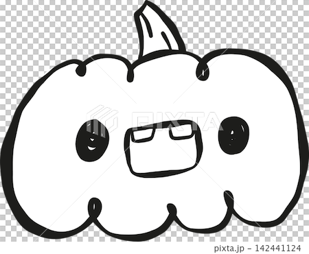 Kawaii Spooky Cute Halloween Y2K Outline Jack-O-Lantern Pumpkin Hand Drawn Kawaii Spooky Cute Halloween Y2K Outline Jack-O-Lantern Pumpkin Hand Drawn 142441124