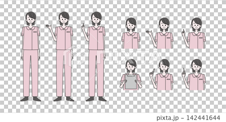 護士 [按職業分類的女性護士插圖集] 142441644