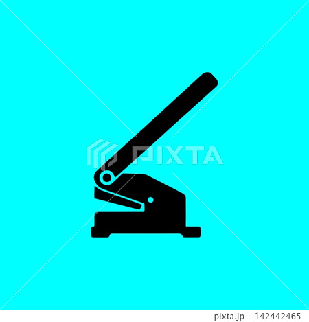 Black silhouette of a hole puncher for office use. 142442465