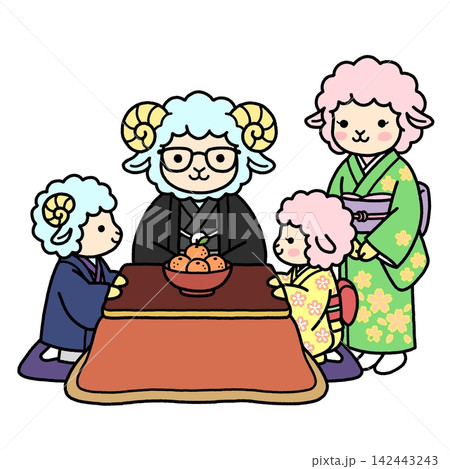 羊の着物家族こたつ 羊の着物家族こたつ 142443243