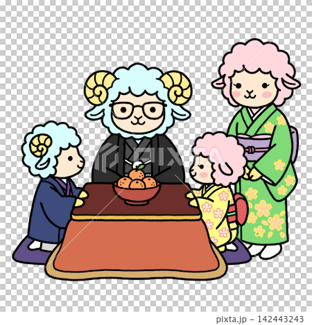 羊の着物家族こたつ 羊の着物家族こたつ 142443243