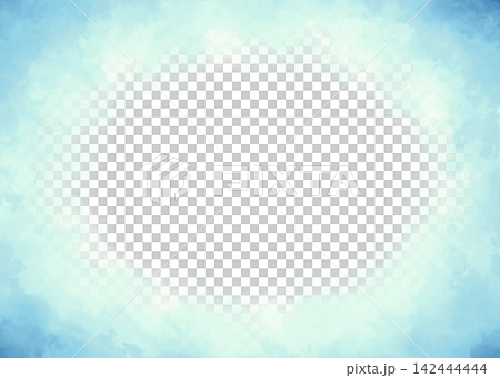 Watercolor-style frame, light blue 142444444