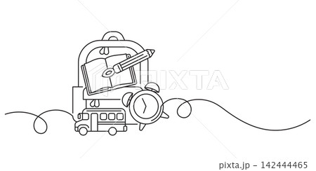 back to school minimalism single line illustration back to school minimalism single line illustration 142444465