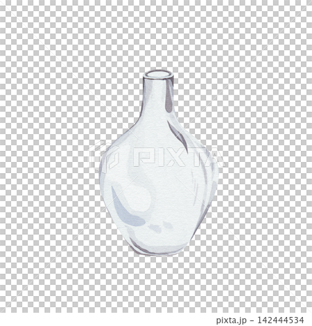 Minimalist watercolor illustration of empty, transparent glass vase with reflections, isolated on white background, for realistic digital mockups and lifestyle branding, floral design projects Minimalist watercolor illustration of empty, transparent glass vase with reflections, isolated on white background, for realistic digital mockups and lifestyle branding, floral design projects 142444534