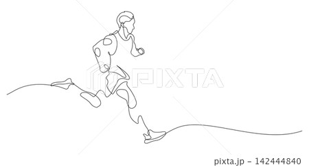 human running active training one line drawing minimalist art 142444840