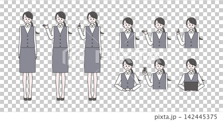 辦公室職員/接待員 [按職業劃分的女性角色插畫集] 142445375