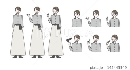 美容師【職業別女性イラスト素材セット】 142445549