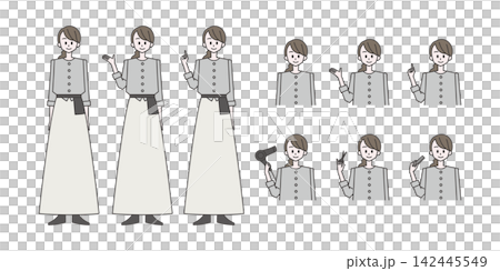 美容師【職業別女性イラスト素材セット】 142445549